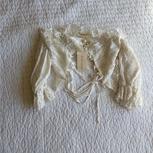 For Love And Lemons White Lace Crop Top - Picture 7 of 8
